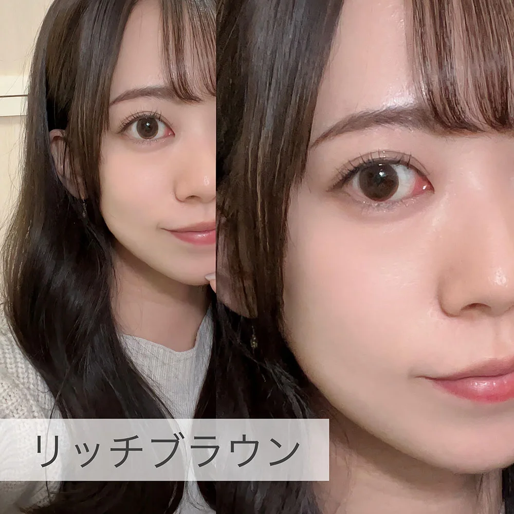 LENS LiST 1day(レンズリスト ワンデー)リッチブラウン 着用画像
