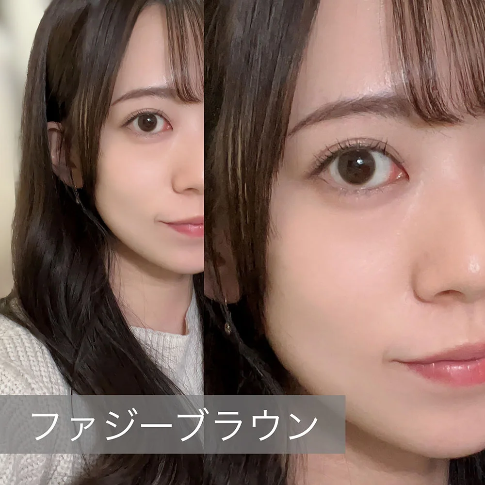 LENS LiST 1day(レンズリスト ワンデー)ファジーブラウン 着用画像