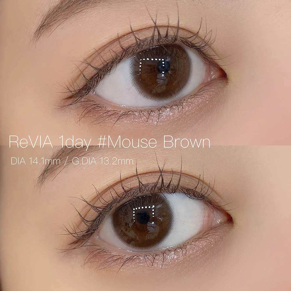 ReVIA 1day ムースブラウンの着用画像