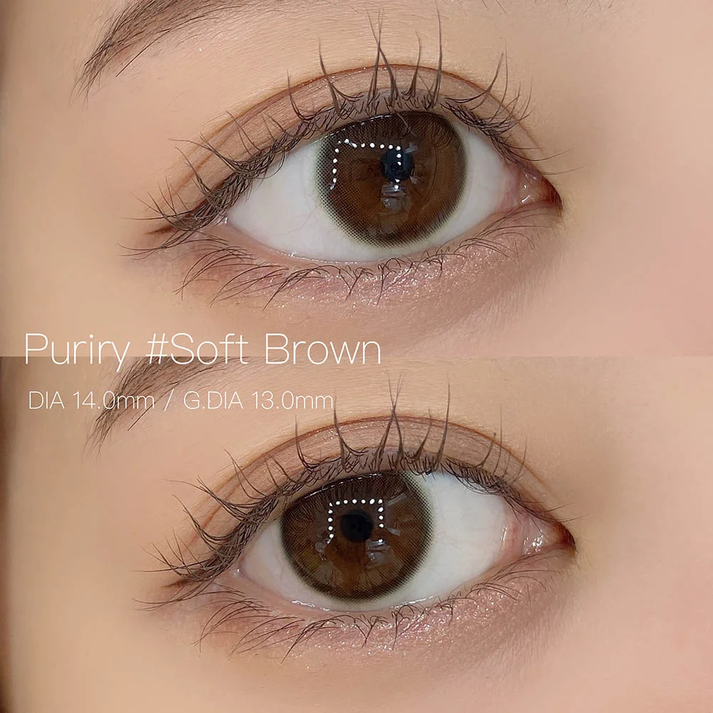 Purity CIRCLE 1dayのソフトブラウンの着用画像