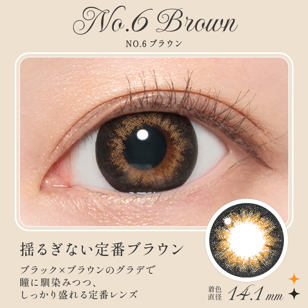 NO.6ブラウン 揺るぎない定番ブラウン