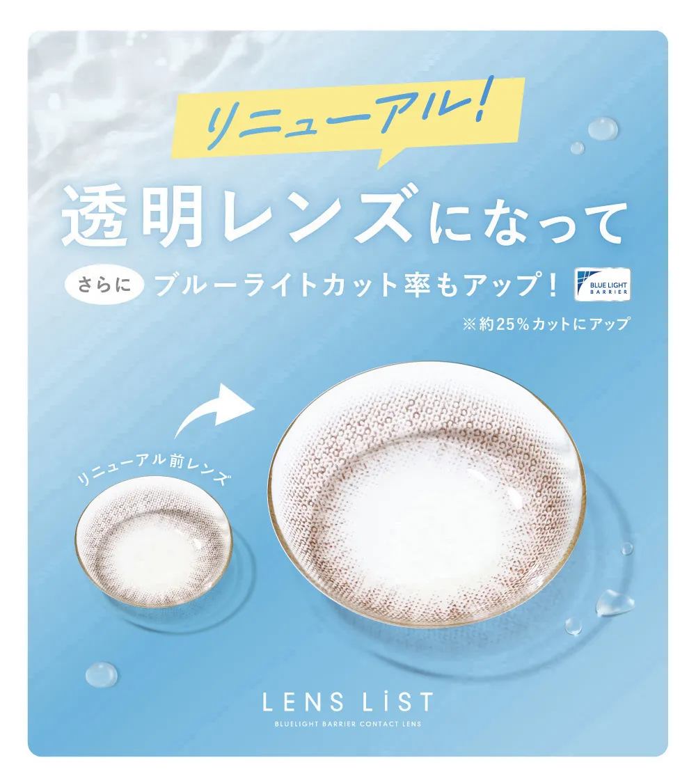 リニューアル！透明レンズになってさらにブルーライトカット率もUP！