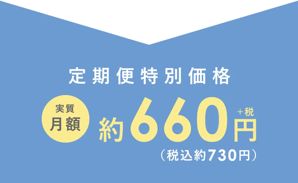定期便特別価格 実質月額 約660円+税（税込約730円