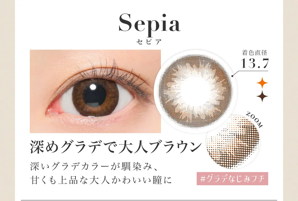 Sepia セピア 深めグラデで大人ブラウン