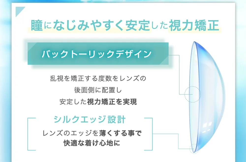 瞳になじみやすく安定した視力矯正
