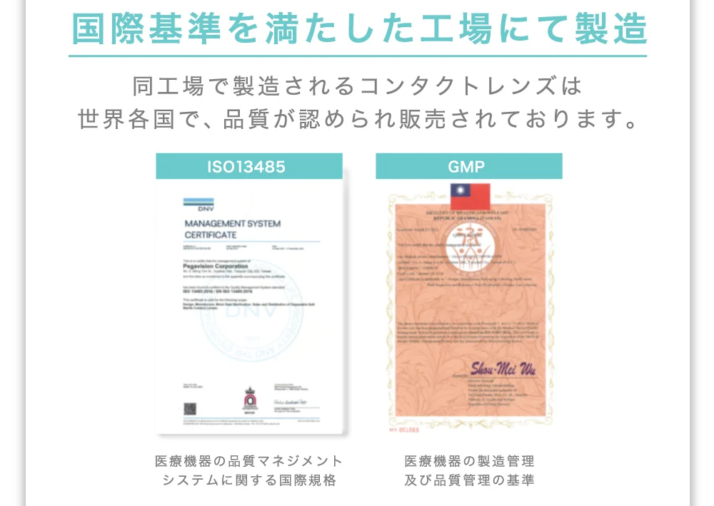 国際基準を満たした工場にて製造
