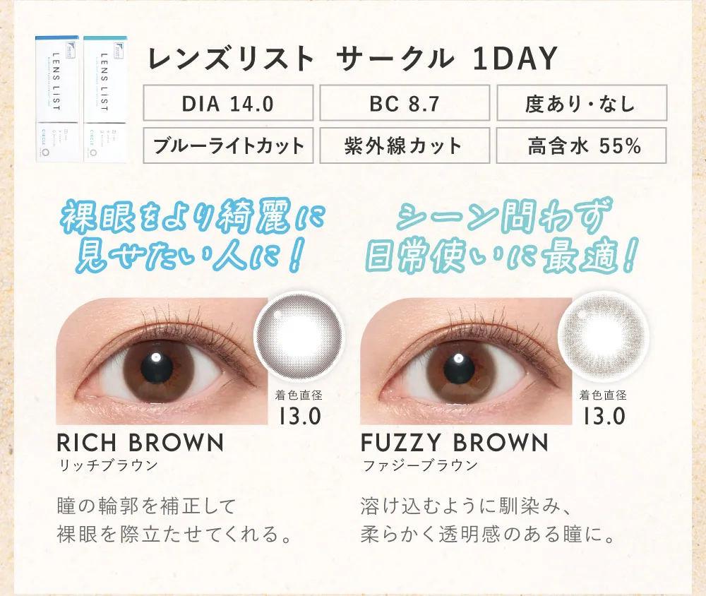 レンズリスト サークル 1DAY