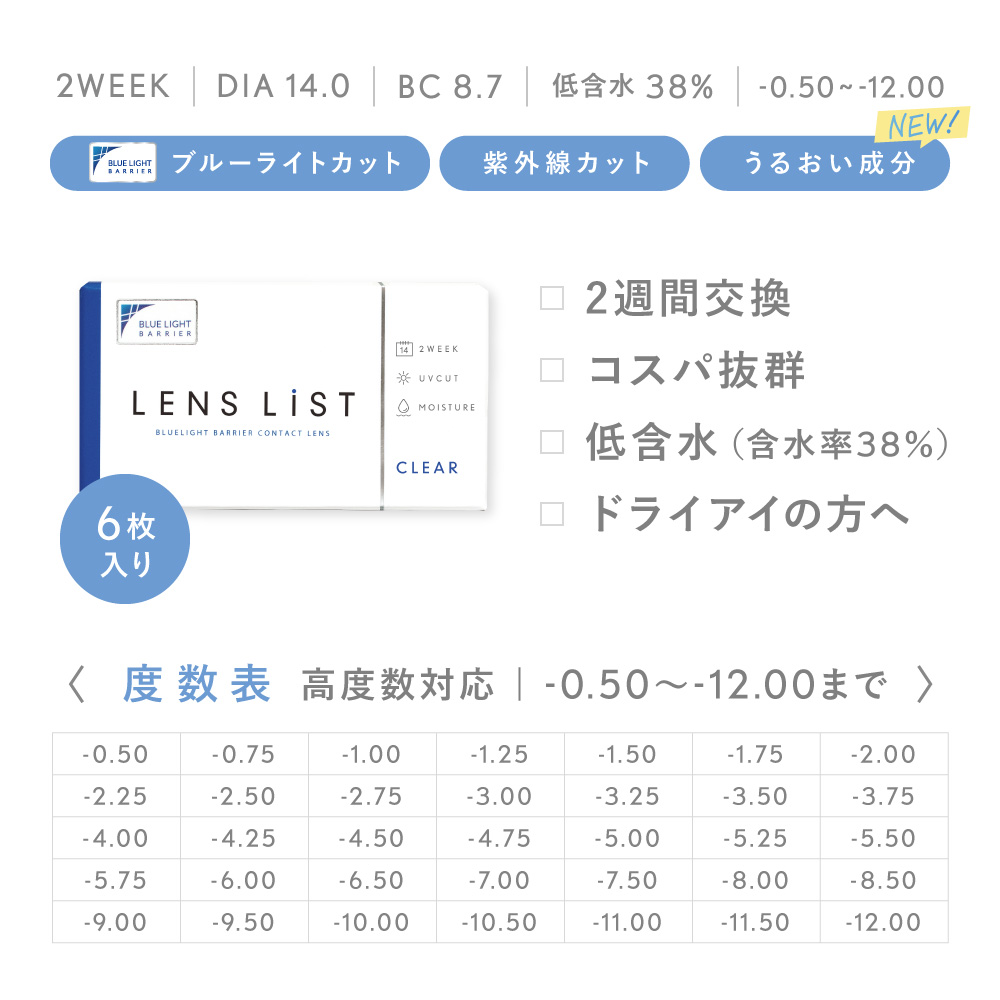 4箱セット】 LENS LiST 1day 2week クリアレンズ サークルレンズ｜LENS
