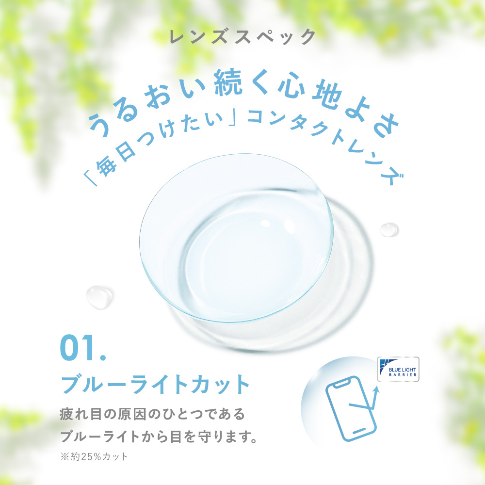 Wお試し】LENS LiST 1day シリコーン＆ブルーライトカット お試し