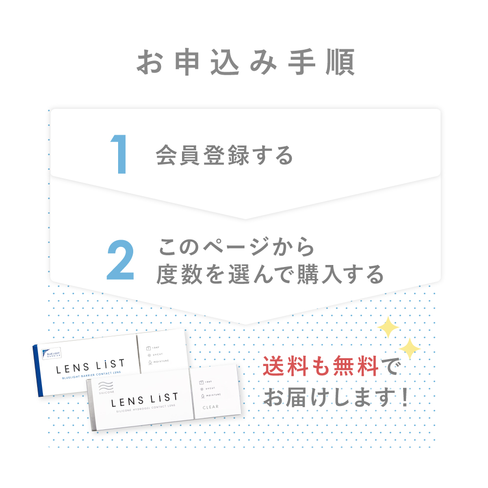 Wお試し】LENS LiST 1day シリコーン＆ブルーライトカット お試し