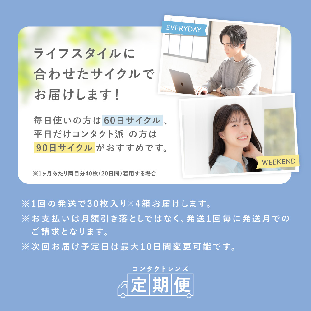 定期便】LENS LiST シリコーン クリア 1day 2ヶ月分 合計120枚