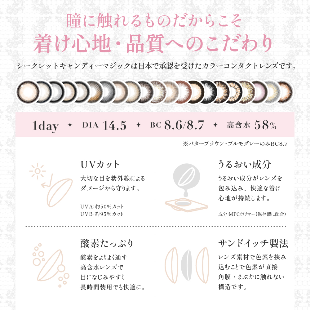 secret candymagic 1day ラテベージュ 20枚入り シークレット