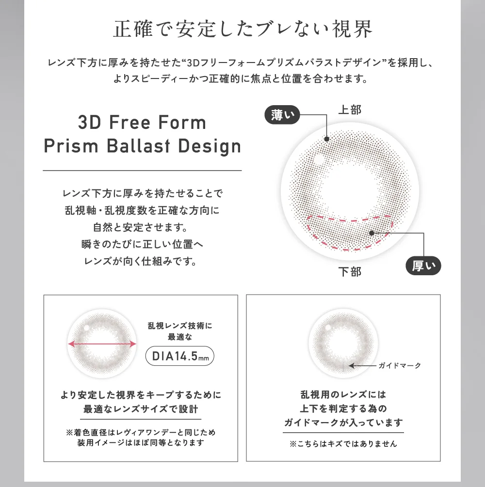 ReVIA TORIC(レヴィアトーリック使用期限1日)の商品一覧｜LENS LiST